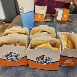 White Castle - The food is good. Five sliders with cheddar.