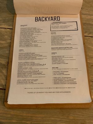Menu photo 3 Backyard Rotterdam, ZH Menu photo 3 Backyard Rotterdam, ZH