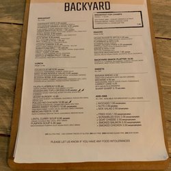 Backyard - Breakfast and lunch options