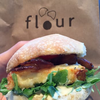 Flour Bakery + Cafe - Breakfast sandwich with bacon ($6.95) - Coffee & Tea Near Me - Cambridge, Massachusetts