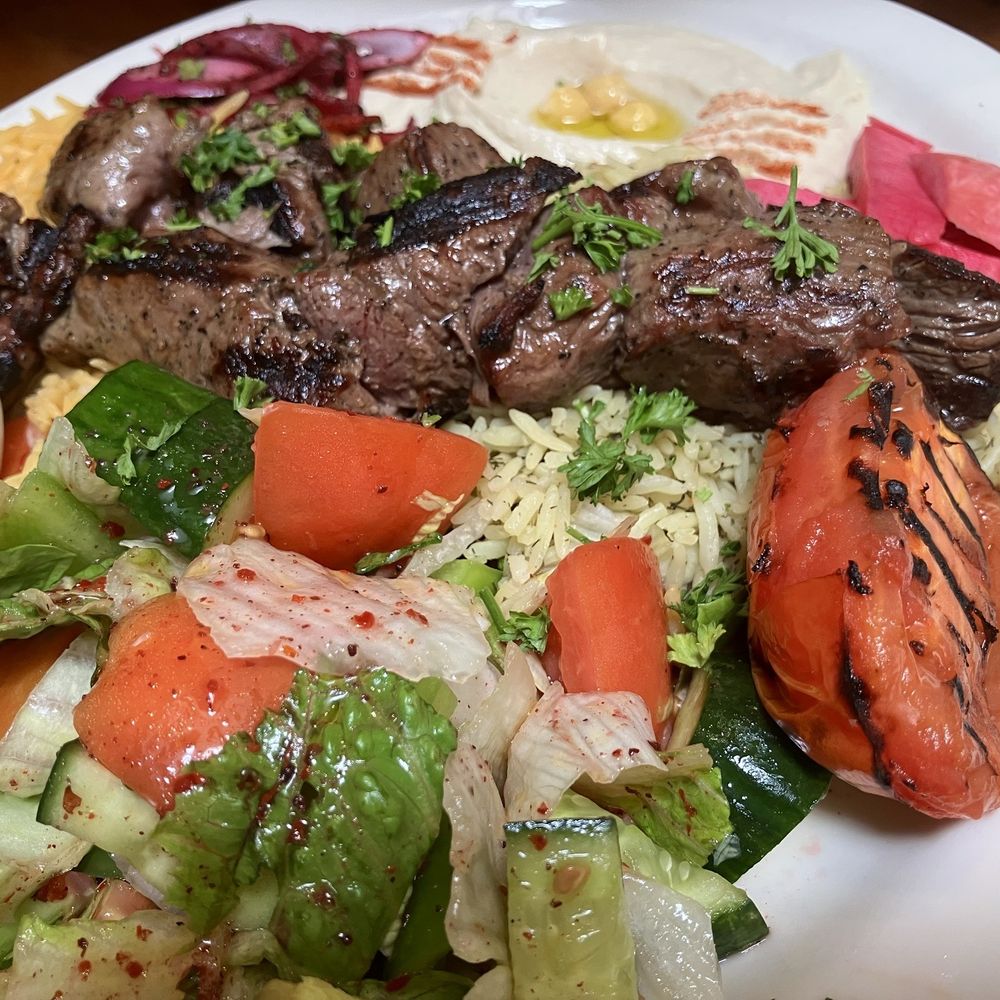 Taboon Mediterranean - Beef kebab entree - Mediterranean Near Me - Long Beach, California