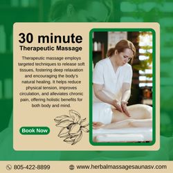 Herbal Remedies Wellness Massage & Sauna - Stop in today for a 30 minute therapeutic massage. Walk ins welcome.