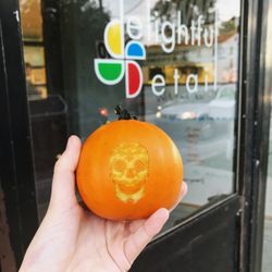 Delightful Detail - Laser-engraved Halloween pumpkin!