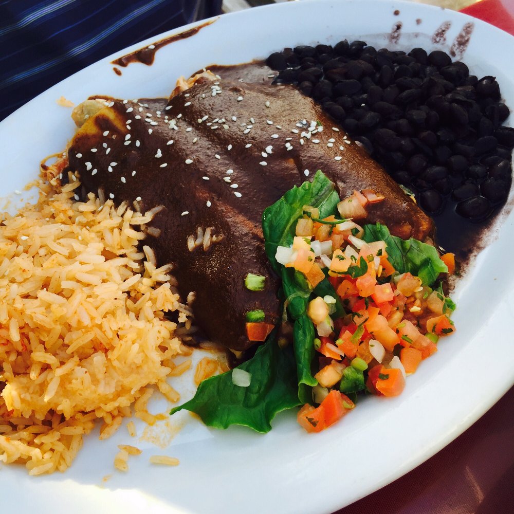 Maria Sol - Chicken enchilada en mole - Mexican Near Me - Santa Monica, California Maria Sol - Chicken enchilada en mole - Mexican Near Me - Santa Monica, California