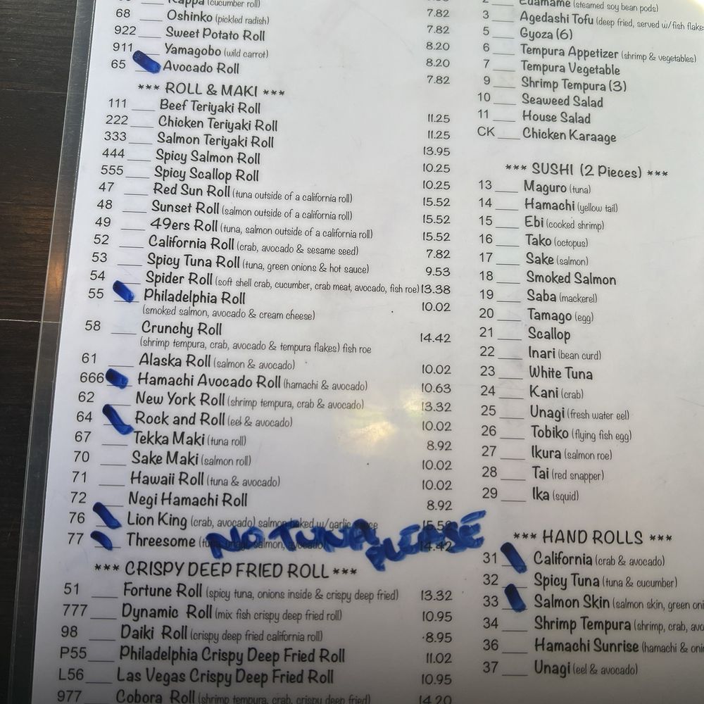 Daiki Sushi - Make sure you take a photo before letting them take away the menu! - Japanese Near Me - San Mateo, California Daiki Sushi - Make sure you take a photo before letting them take away the menu! - Japanese Near Me - San Mateo, California