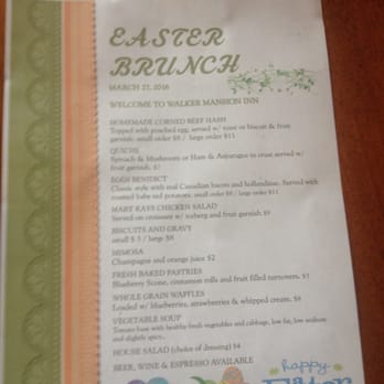 Walker Mansion Inn - Easter menu - Bed & Breakfast Near Me - Westwood, California Walker Mansion Inn - Easter menu - Bed & Breakfast Near Me - Westwood, California