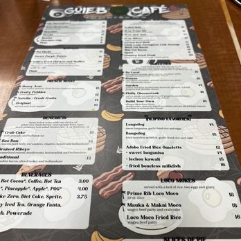 Guieb Cafe - Menu - New American Near Me - Honolulu, Hawaii