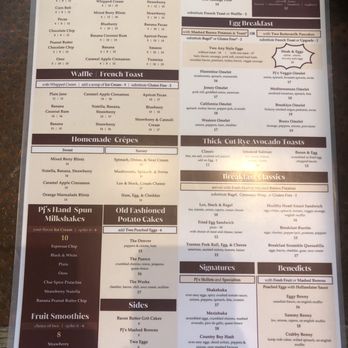 PJ's Pancake House - Menu - Dec 2023 - American Near Me - West Windsor, New Jersey