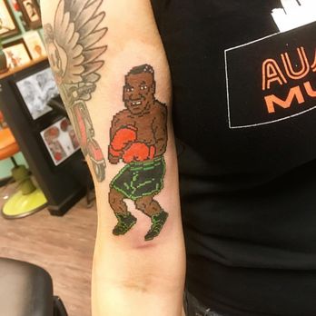Royal Tiger Tattoo - 8-bit Mike Tyson by Ben Fiedler - Tattoo Near Me - Austin, Texas Royal Tiger Tattoo - 8-bit Mike Tyson by Ben Fiedler - Tattoo Near Me - Austin, Texas