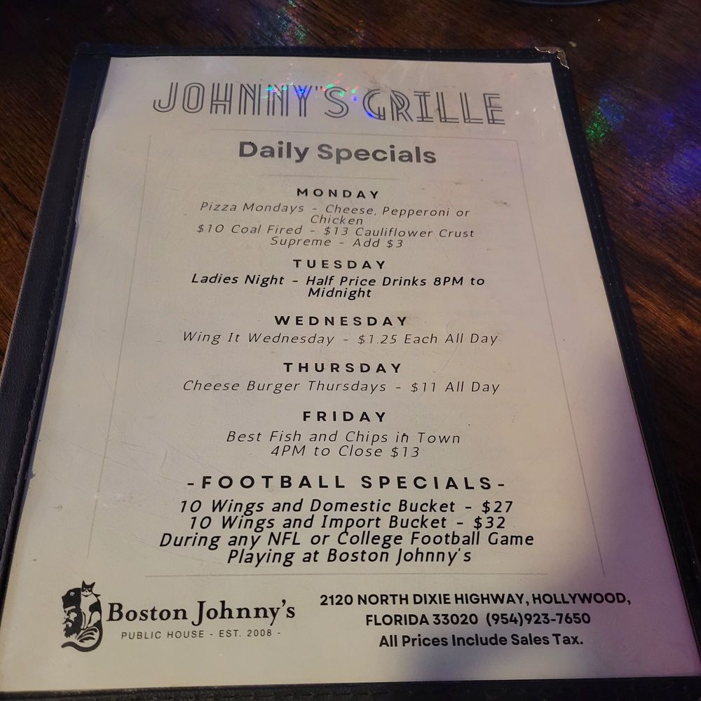 Boston Johnny's - Menu - Sports Bars Near Me - Hollywood, Florida Boston Johnny's - Menu - Sports Bars Near Me - Hollywood, Florida