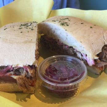Mouthful Eatery - La Sarita pork shoulder sandwich. Might taste better without the slices of sweet potato in it. - Sandwiches Near Me - Thousand Oaks, California Mouthful Eatery - La Sarita pork shoulder sandwich. Might taste better without the slices of sweet potato in it. - Sandwiches Near Me - Thousand Oaks, California