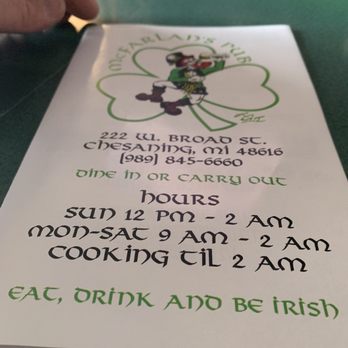 McFarlan's Pub - Menu - Pubs Near Me - Chesaning, Michigan McFarlan's Pub - Menu - Pubs Near Me - Chesaning, Michigan