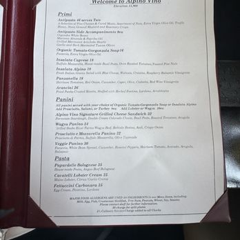 Alpino Vino - Menu - Italian Near Me - Telluride, Colorado Alpino Vino - Menu - Italian Near Me - Telluride, Colorado