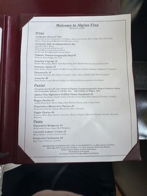 Menu photo 1 Alpino Vino Telluride, CO Menu photo 1 Alpino Vino Telluride, CO