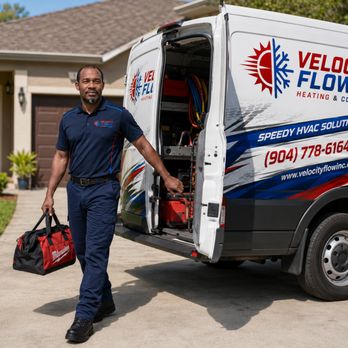 Velocity Flow Heating & Cooling - TEAM ARRIVES ON SITE FULLY EQUIPED. - Heating & Air Conditioning/HVAC Near Me - Jacksonville, Florida Velocity Flow Heating & Cooling - TEAM ARRIVES ON SITE FULLY EQUIPED. - Heating & Air Conditioning/HVAC Near Me - Jacksonville, Florida