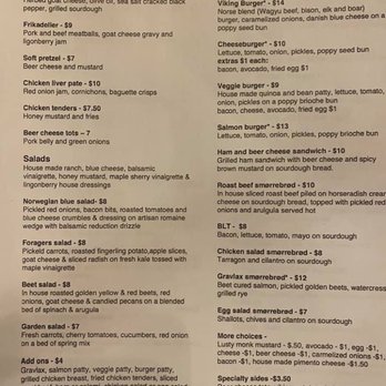 Norse Brewing Company - Newer menu than what is posted on their website. - Breweries Near Me - Wake Forest, North Carolina