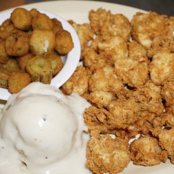 Blue Ribbon Diner - Chicken Chunks w/ fired okras and mashed potatoes and gravy - American Near Me - Muldrow, Oklahoma Blue Ribbon Diner - Chicken Chunks w/ fired okras and mashed potatoes and gravy - American Near Me - Muldrow, Oklahoma