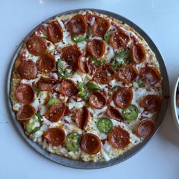 Spicy pepperoni pizza Added fresh jalepenos! Spicy pepperoni pizza Added fresh jalepenos!