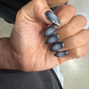 Trulycure - First time I got my nails done here. I knew I would come back forever. Gel x airbrush aura nail with chrome outline. - Nail Salons Near Me - Alhambra, California Trulycure - First time I got my nails done here. I knew I would come back forever. Gel x airbrush aura nail with chrome outline. - Nail Salons Near Me - Alhambra, California