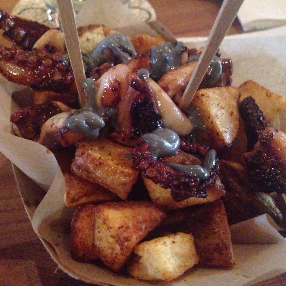 ABV - Grilled octopus potatoes with squid ink sauce - Cocktail Bars Near Me - San Francisco, California