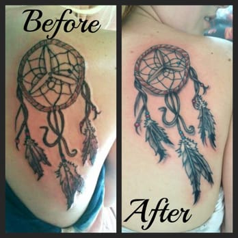 Clean Slate Tattoo & Piercing Studio - Left picture was done when I was 17 and an idiot, thankfully Van was able to clean it up. - Piercing Near Me - Centennial, Colorado
