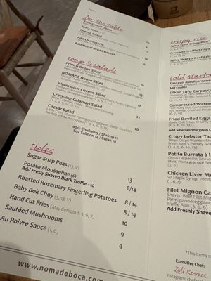 Menu photo 2 Nomade Boca Raton, FL