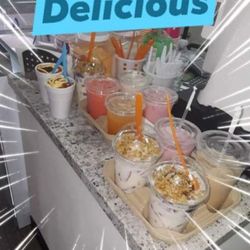 LINDA MICHOACANA ICE CREAM - Corn in Cup,,Strawberry w/cram,,Fruit waters,,Chamango