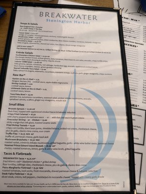 Menu photo 6 Breakwater Stonington, CT