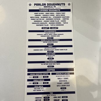 Parlor Doughnuts - Menu - Donuts Near Me - Nashville, Tennessee
