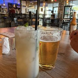 Toasted Coconut Mojito, Ice cold Miller Lite.