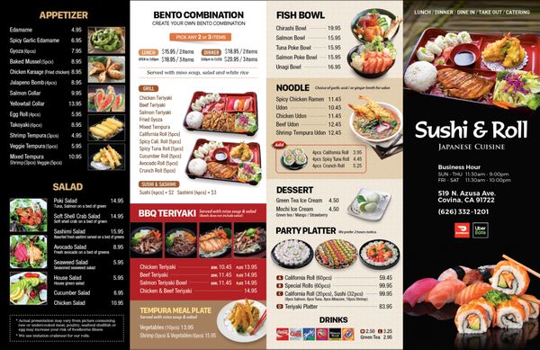 Menu photo 2 Sushi & Roll Covina, CA