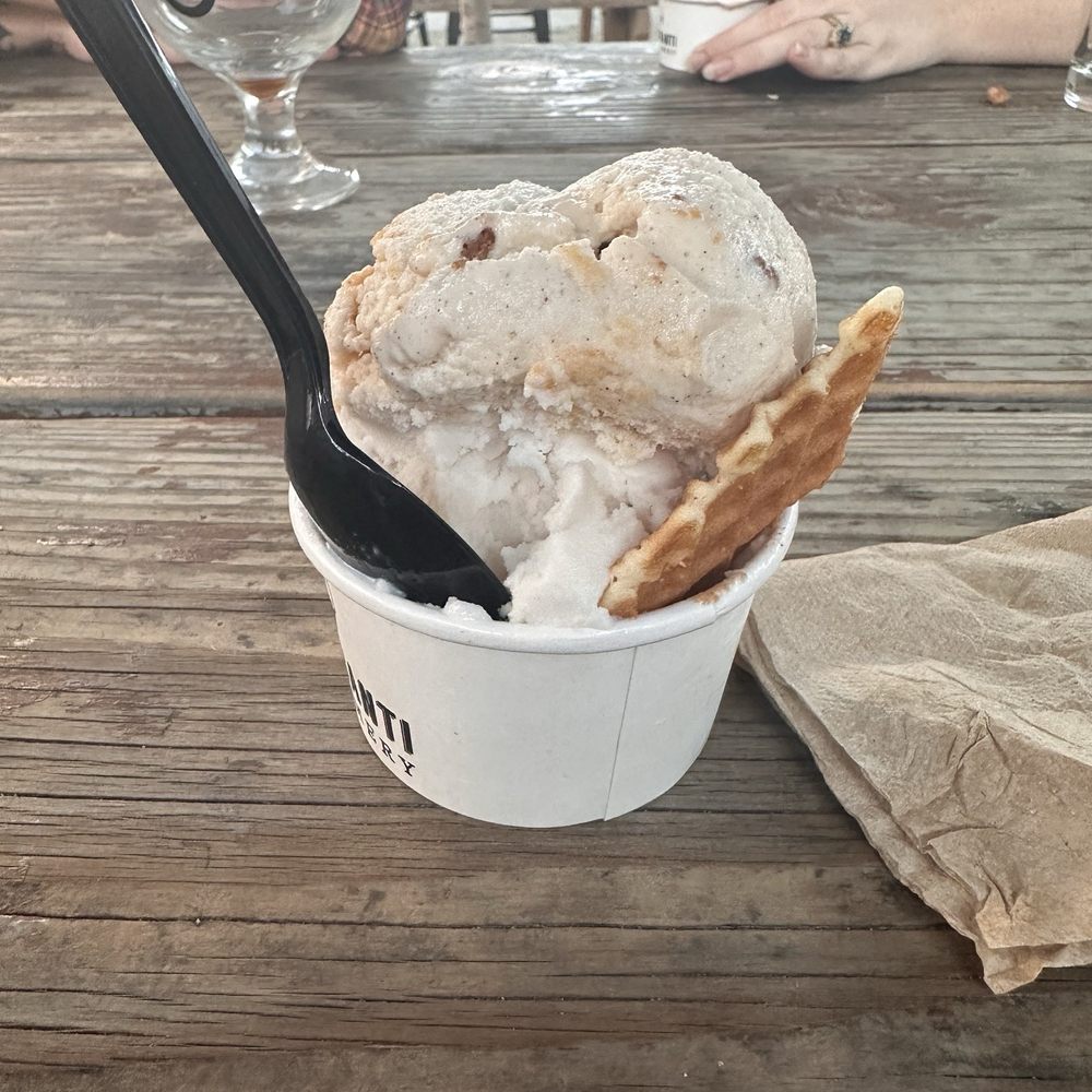 Negranti Creamery - The single-scoop, Strawberry Basil and honey apricot split cup - Ice Cream & Frozen Yogurt Near Me - Atascadero, California Negranti Creamery - The single-scoop, Strawberry Basil and honey apricot split cup - Ice Cream & Frozen Yogurt Near Me - Atascadero, California