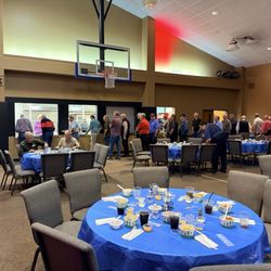 Broadway Christian Church - Lining up for the Prime Rib dinner.