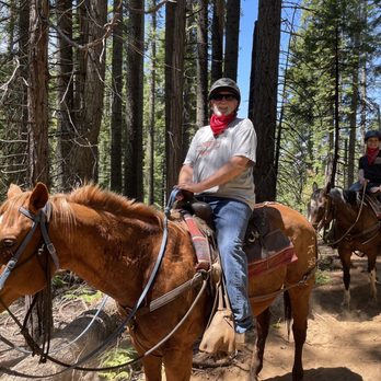 Yosemite Trails Horseback Adventures - My husband enjoying his ride!! - Horseback Riding Near Me - Fish Camp, California Yosemite Trails Horseback Adventures - My husband enjoying his ride!! - Horseback Riding Near Me - Fish Camp, California