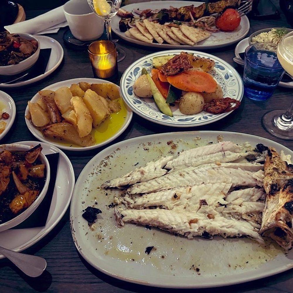 Avli - Grilled Whole Fish; Greek Oven Baked Potato Wedges; Briam Vegetable Medley; Chicken Souvlaki; Saganaki Cheese - Greek Near Me - Milwaukee, Wisconsin Avli - Grilled Whole Fish; Greek Oven Baked Potato Wedges; Briam Vegetable Medley; Chicken Souvlaki; Saganaki Cheese - Greek Near Me - Milwaukee, Wisconsin
