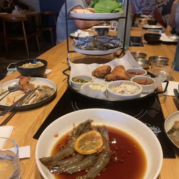 ILCHA - Only space for dishes is on the induction plate, gotta figure out a way for them not to be turned on accidentally. - Korean Near Me - San Francisco, California ILCHA - Only space for dishes is on the induction plate, gotta figure out a way for them not to be turned on accidentally. - Korean Near Me - San Francisco, California