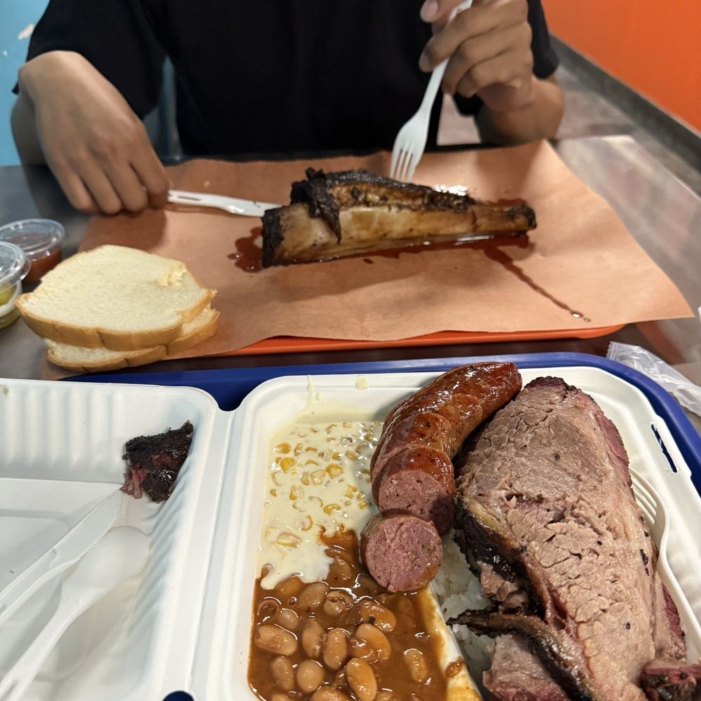 Sunset Texas Barbecue - Brisket plate with sausage link - Barbeque Near Me - Honolulu, Hawaii Sunset Texas Barbecue - Brisket plate with sausage link - Barbeque Near Me - Honolulu, Hawaii