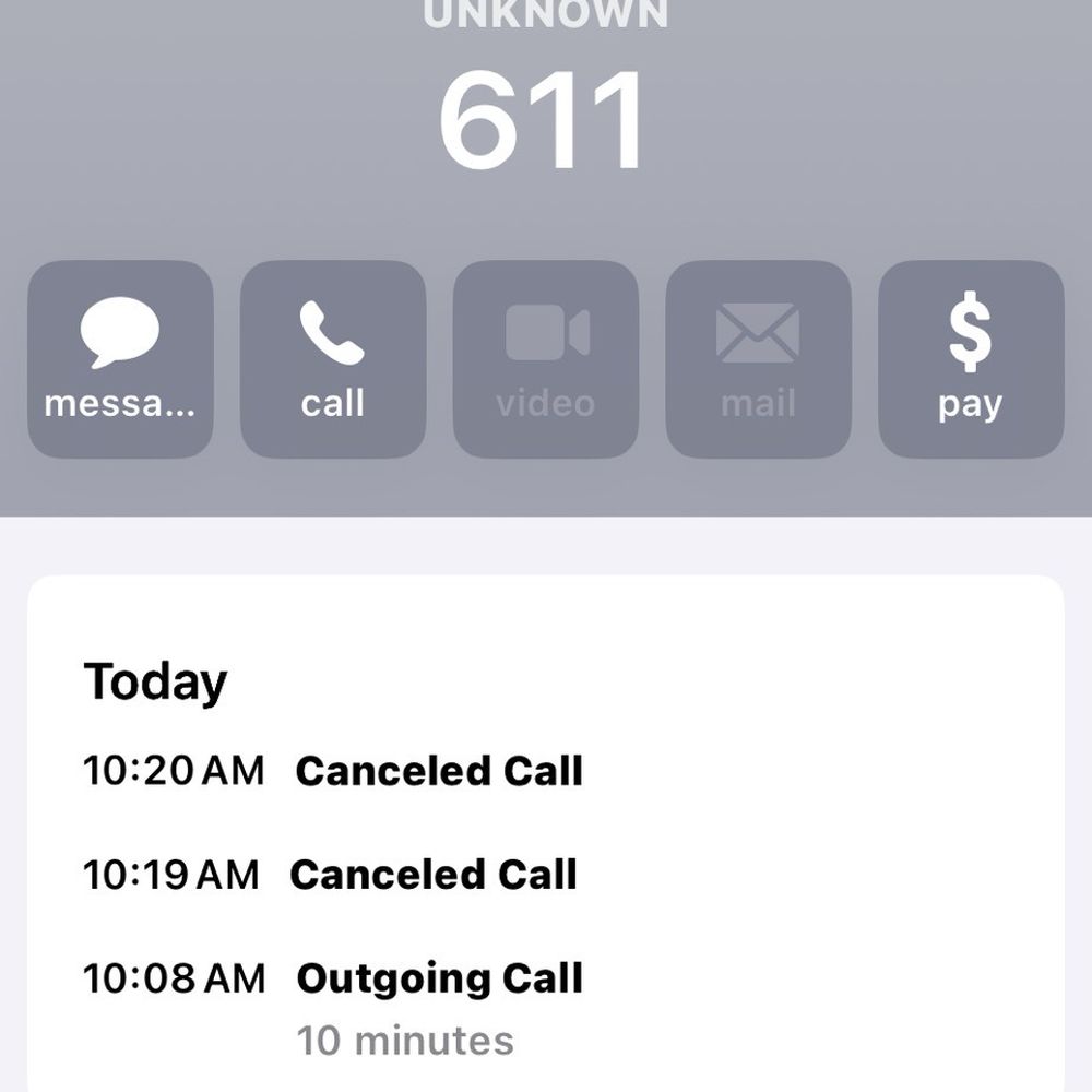 The calls made to 611 requesting assistance with a bill.