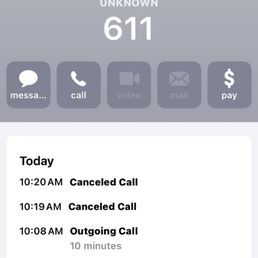 The calls made to 611 requesting assistance with a bill.
