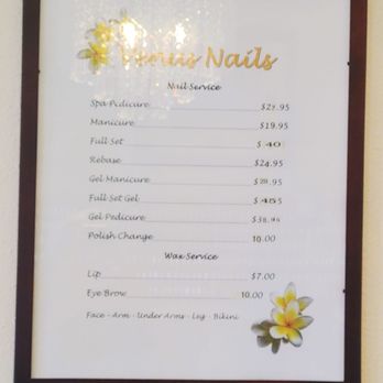 Venus Nails - Price list eff 5/14/24 - Nail Salons Near Me - Albuquerque, New Mexico