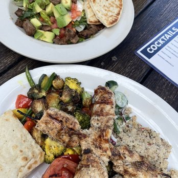 The '401 - Fajita salad with beef and the Kabob plate with Chicken - American Near Me - Bellaire, Texas