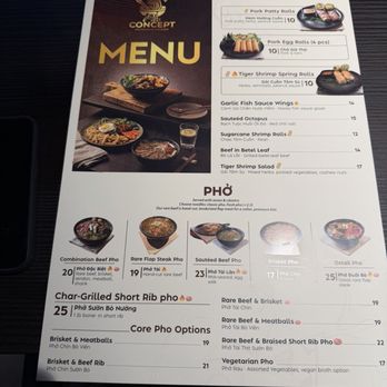 Pho Concept - Menu (available during soft opening) - Vietnamese Near Me - Las Vegas, Nevada