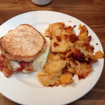 Marias Family Restaurant - Breakfast sandwich with home fries - New American Near Me - Oswego, New York Marias Family Restaurant - Breakfast sandwich with home fries - New American Near Me - Oswego, New York