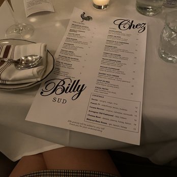 Chez Billy Sud - menu - French Near Me - Washington, DC, District of Columbia