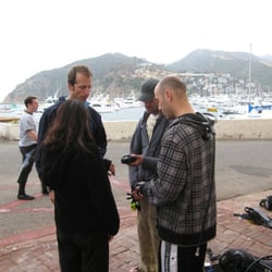 LA Scuba Diving - Learning how to use a compass. Steve (the instructor) is the tall one somewhat facing the camera.