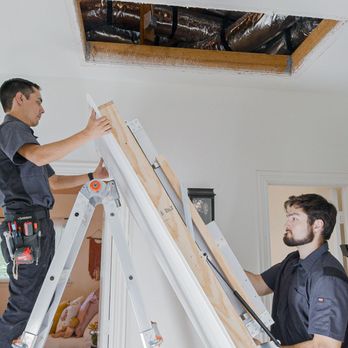 All in 1 Handyman - Handyman installing an attic ladder inside a house in Dallas - Handyman Near Me - Richardson, Texas