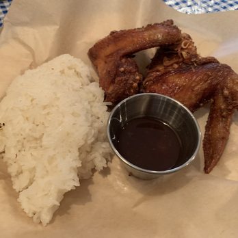 Hat Yai - We were surprised that the wings came with rice, and it isn't just any rice, it's sticky rice! - Thai Near Me - Portland, Oregon