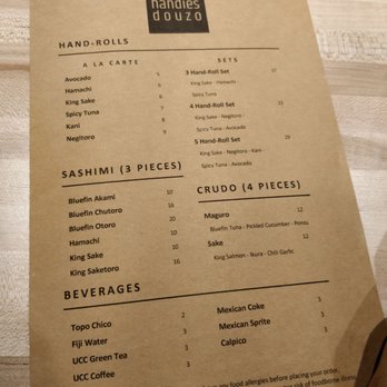 Handies Douzo - Menu - Sushi Bars Near Me - Houston, Texas Handies Douzo - Menu - Sushi Bars Near Me - Houston, Texas