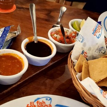El Fish Fritanga - Assorted salsas - Seafood Near Me - Cancún, ROO El Fish Fritanga - Assorted salsas - Seafood Near Me - Cancún, ROO
