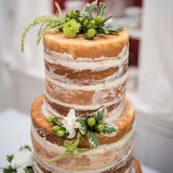 Lincolnway Flower Shop & Greenhouses - Our floral touches on a 'naked' wedding cake- modern and beautiful!
